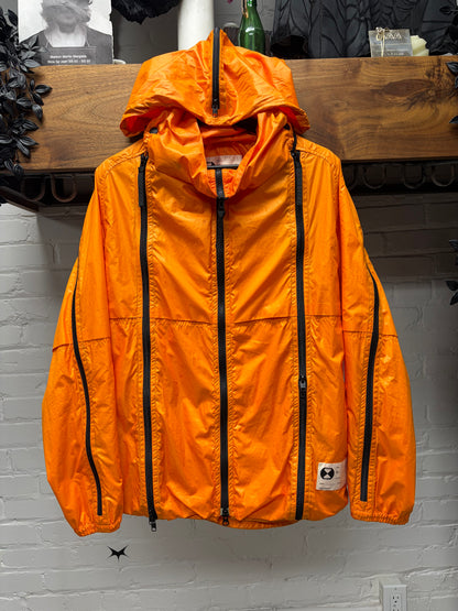 Final Home ‘Survival Gear’ Multi-Zip Safety Orange Nylon Hooded Shell Jacket