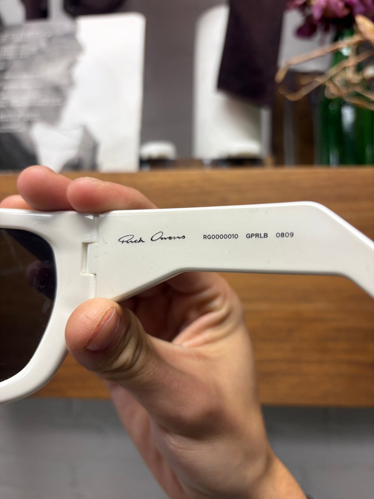 Rick Owens ‘Davis’ White Oversized Wrap Sunglasses