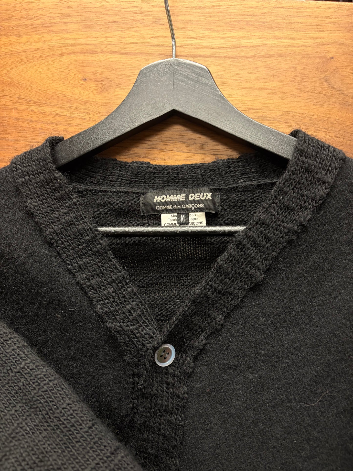 2023 Comme Des Garçons Homme Deux Black Wool Cardigan