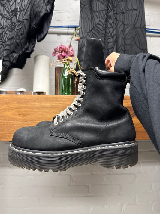 Rick Owens x Doc Martens ‘1460’ Quad Sole Black Leather Combat Boots