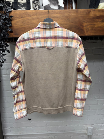 Undercover Hybrid Knit/Plaid Button Down Shirt