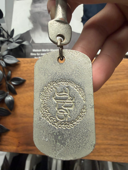 Vintage Jean Paul Gaultier Silver Dogtag Keychain + Quick Clip