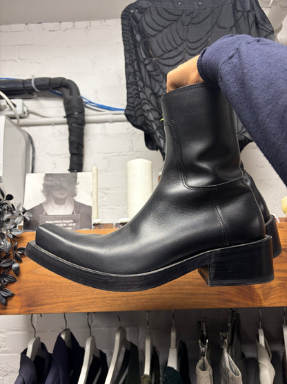Balenciaga ‘Santiago’ Black Leather Square Pointed Toe Boots