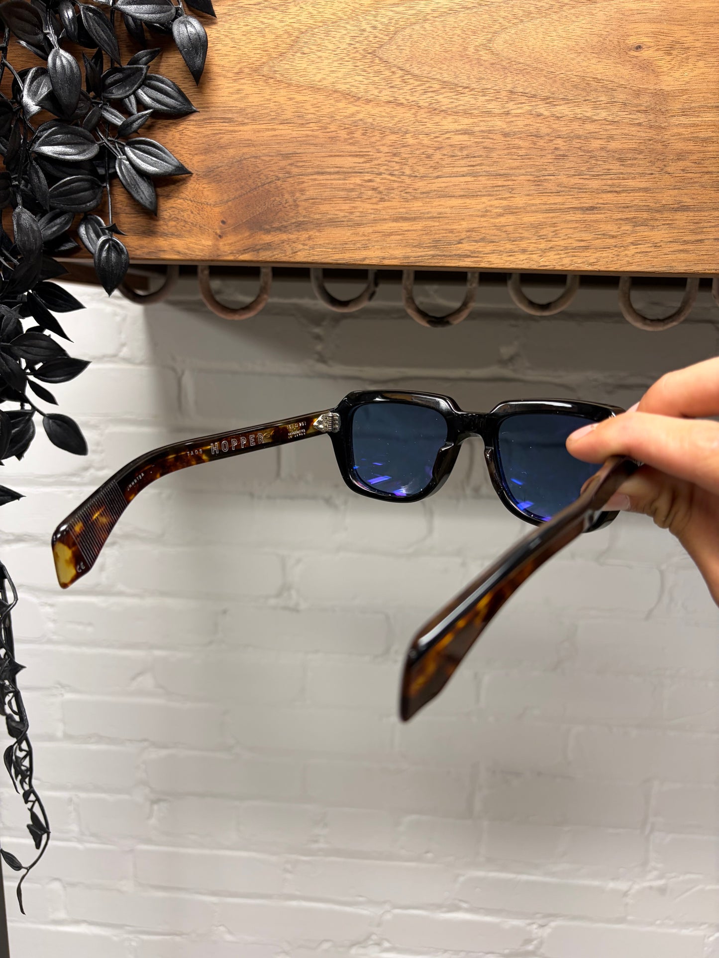 Jacques Marie Mage ‘Hopper’ Brown Tortoiseshell Blue Tinted Sunglasses