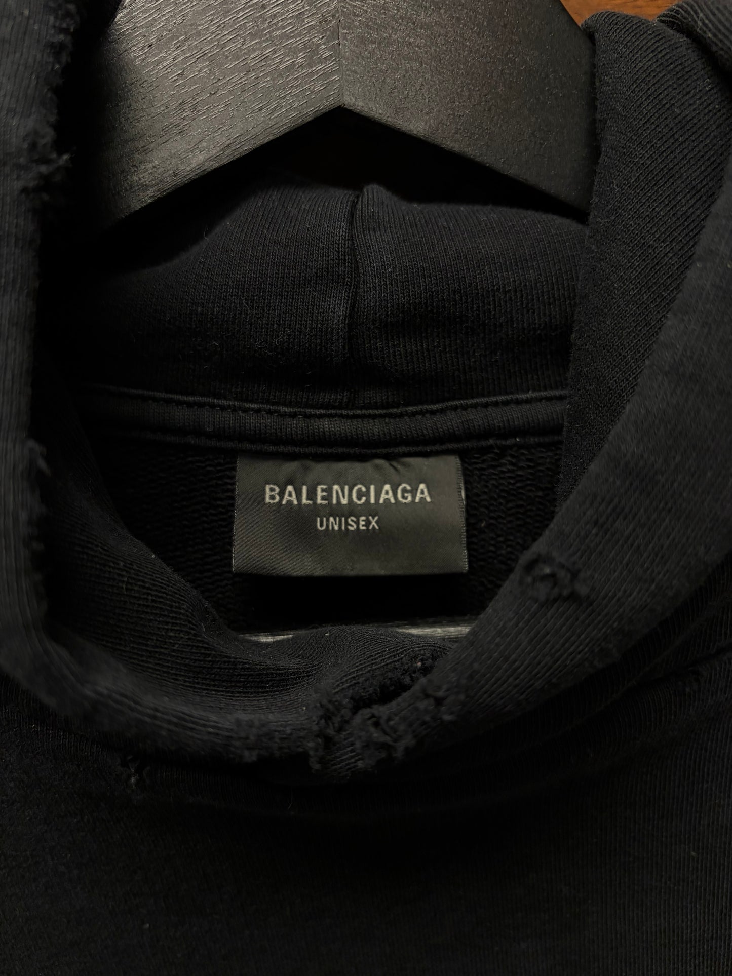 SS2024 Balenciaga ‘Surf Logo’ Distressed Black Pullover Hoodie