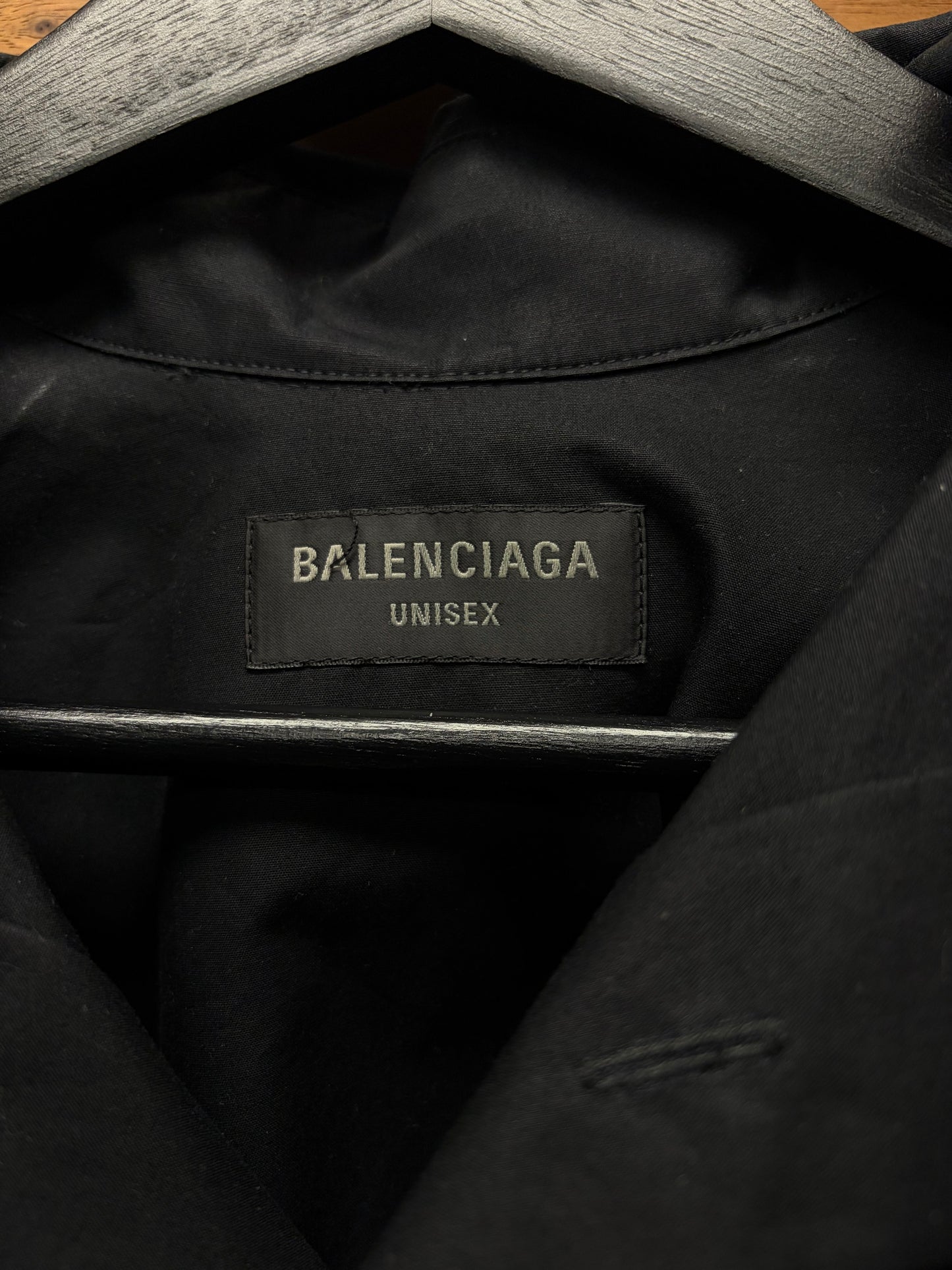 2023 Balenciaga Oversized Black ‘Drop Shoulder’ Button Up Shirt