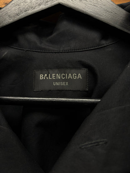 2023 Balenciaga Oversized Black ‘Drop Shoulder’ Button Up Shirt