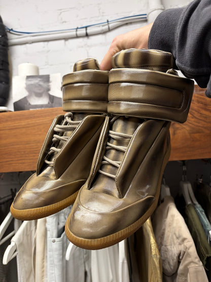 Maison Margiela Bronze Coated ‘Future’ High Top Sneakers
