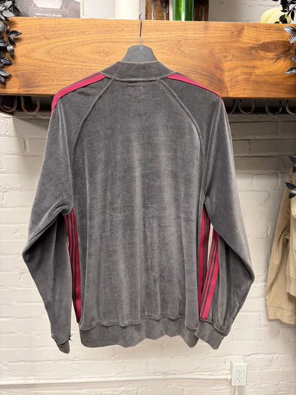 Needles Dark Grey/Maroon Velour Striped Track Jacket