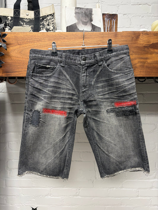 AW2004 Number (N)ine ‘Give Peace a Chance’ Denim Shorts