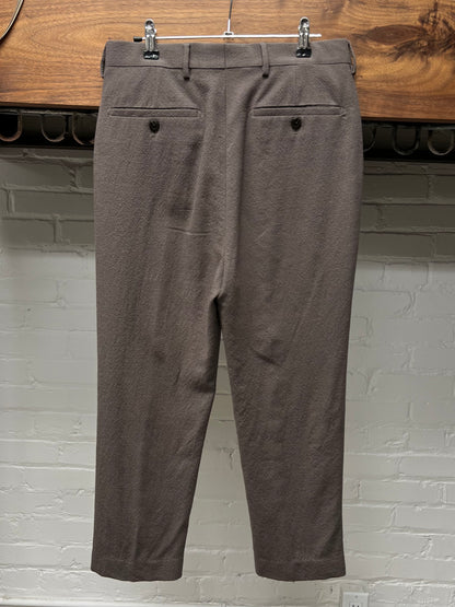 Rick Owens Virgin Wool ‘Dust’ Brown Cropped Pants