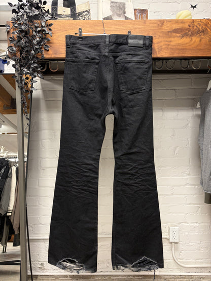 2022 Balenciaga ‘Lost Tape’ Heelbite Black Flared Leg Denim