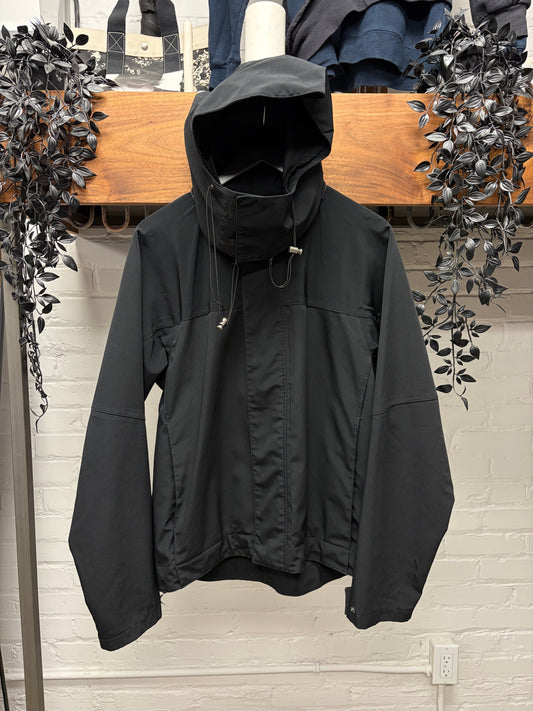 2000s Gucci Hooded Structured Hood Black Rain Jacket