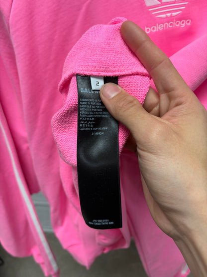 SS2023 Balenciaga x Adidas Pink ‘3-Stripe’ Pullover Hoodie