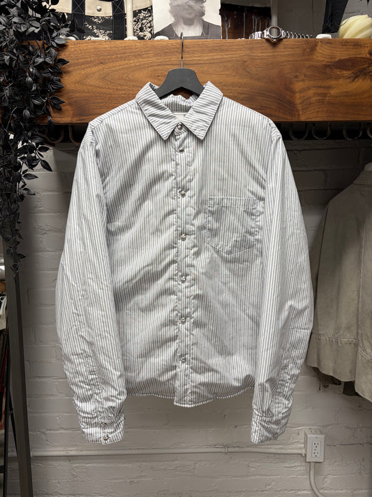 Chrome Hearts Padded ‘Loose Ends’ Down Filled Rhodium Pinstripe Work Shirt