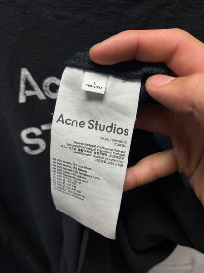 Acne Studios ‘Stockholm Logo’ Distressed Black T-Shirt
