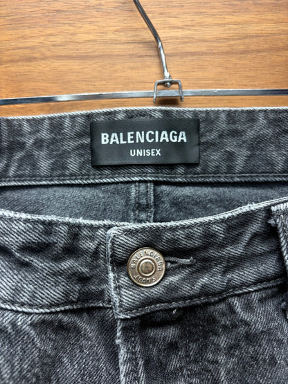 2021 Balenciaga Washed Black Straight Leg Denim