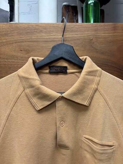 Vintage Yves Saint Laurent Orange ‘YSL’ Embroidered Logo Polo