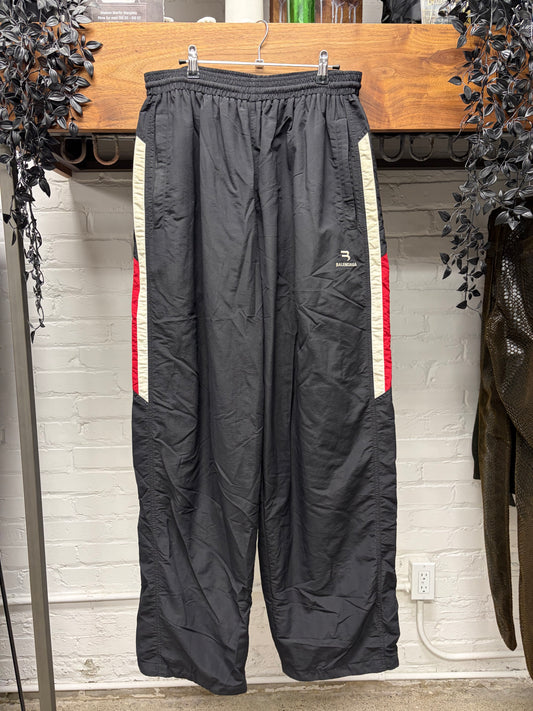 2020 Balenciaga ‘Sporty-B Logo’ Black/Red Oversized Track Pants