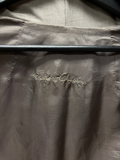 Rick Owens O&M era Silk/Leather Hybrid Dust Brown Scoop Neck Jacket
