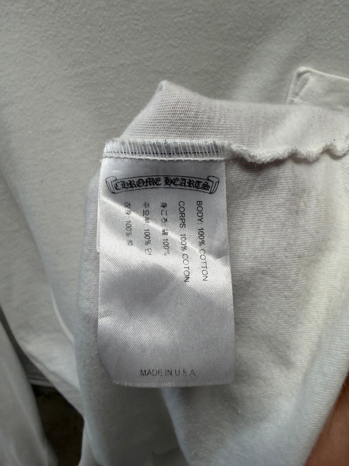Chrome Hearts White ‘Script Logo’ Long Sleeve Shirt