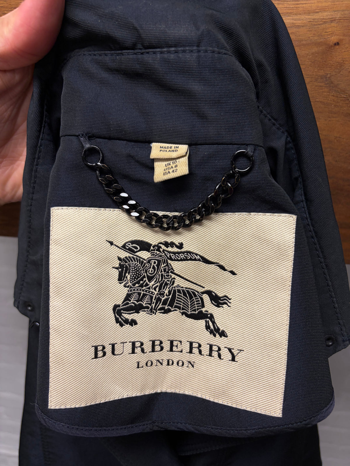 Burberry Black Mid-Length Trench Coat