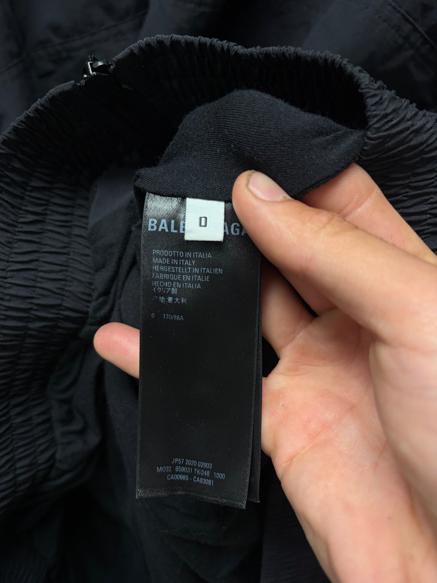 2020 Balenciaga ‘Sporty-B’ Black/Red Oversized Windbreaker