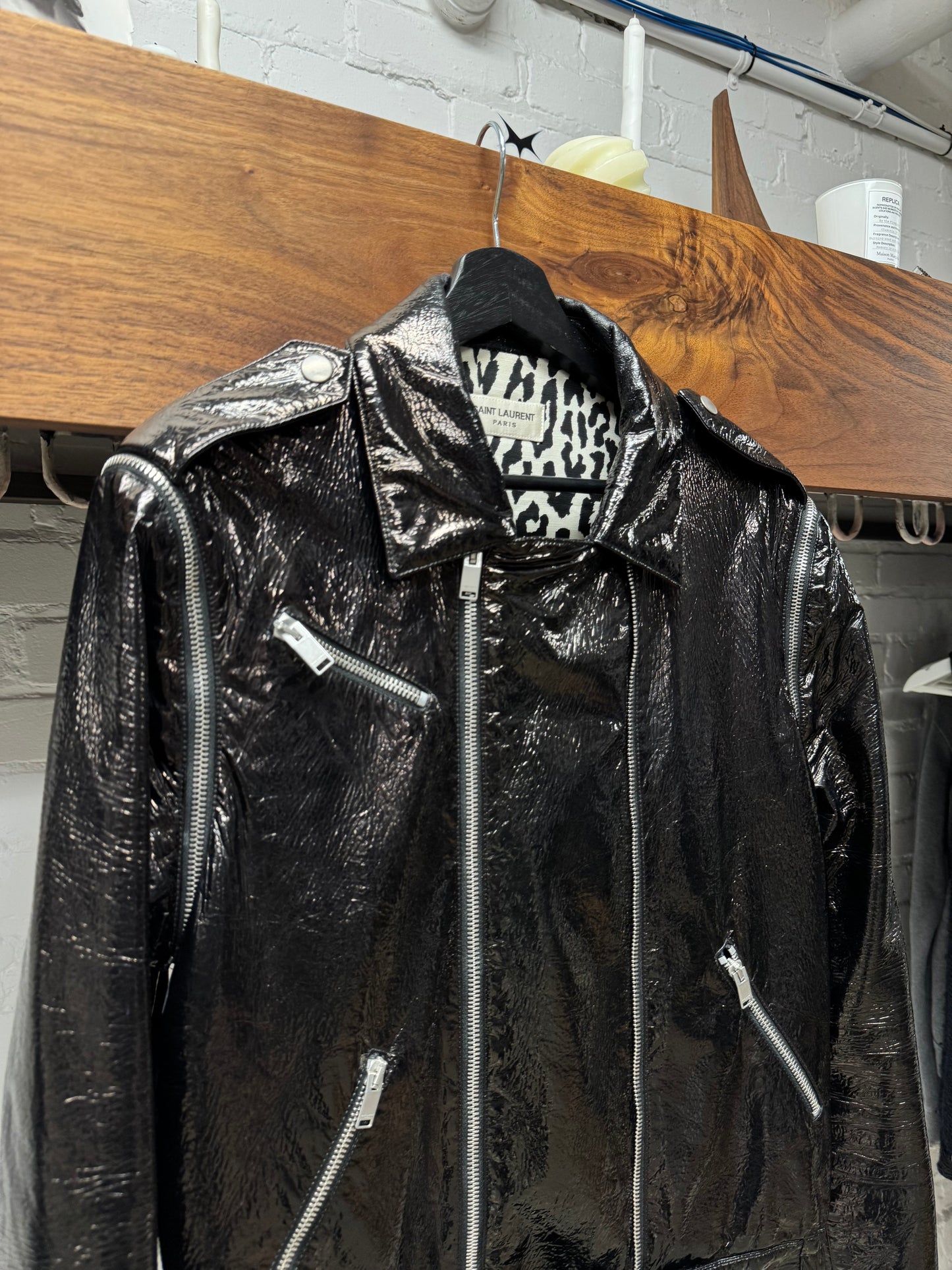 AW2015 Saint Laurent by Hedi Slimane ‘Babycat’ Biker Jacket