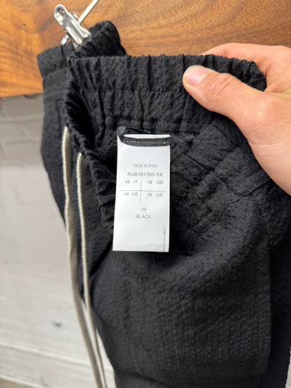 SS2022 Rick Owens ‘Fogachine’ Black ‘Berlin’ Drawstring Relaxed Pants