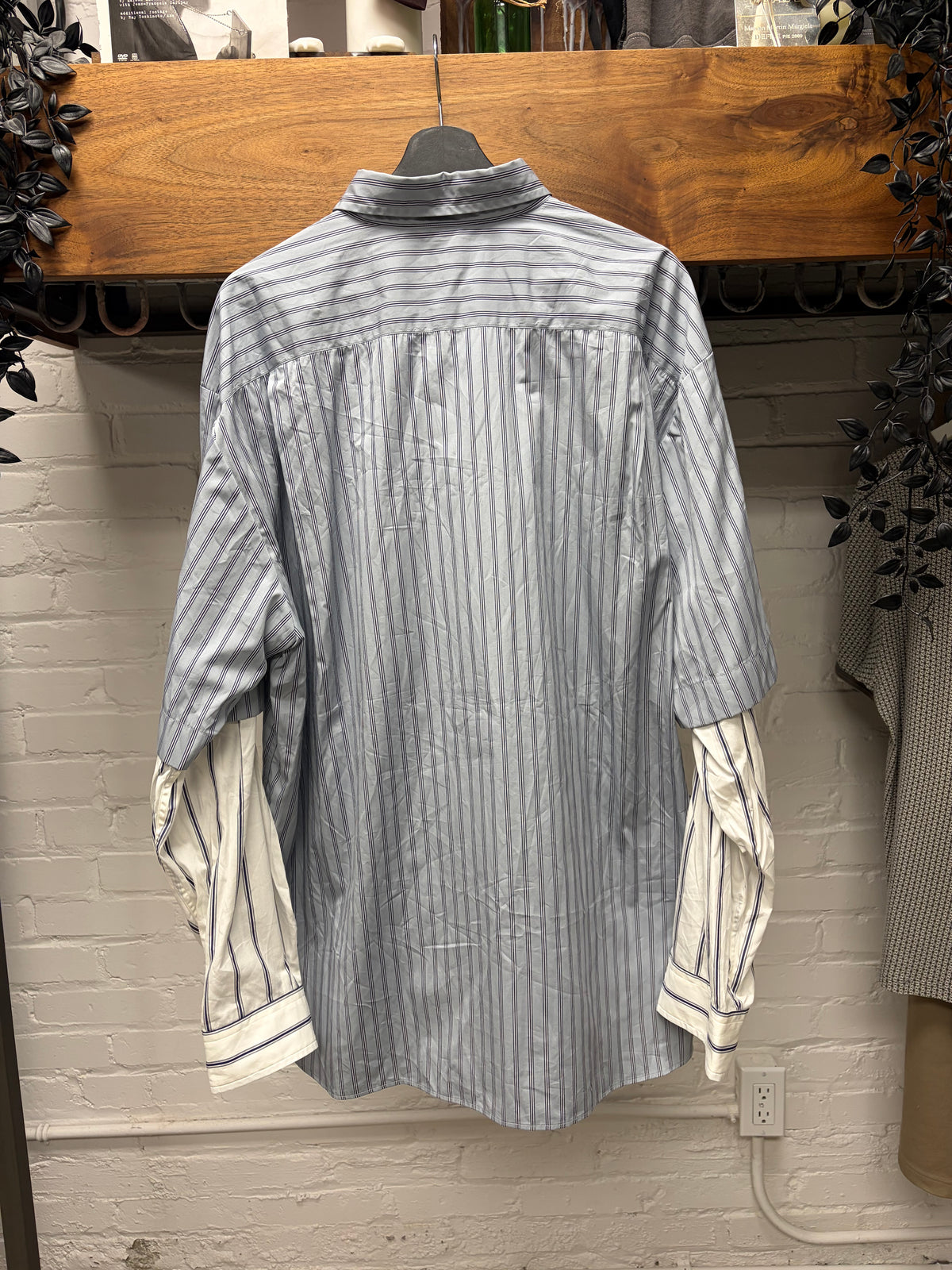 Dries Van Noten ‘Cander’ Layered Pinstripe Button Up Shirt