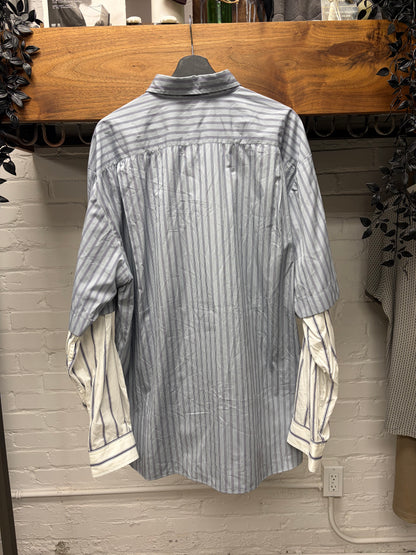 Dries Van Noten ‘Cander’ Layered Pinstripe Button Up Shirt