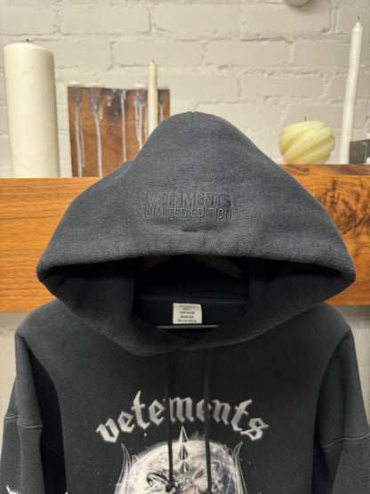 AW2020 Vetements ‘Motorhead’ Black Oversized Heavy Cotton Hoodie