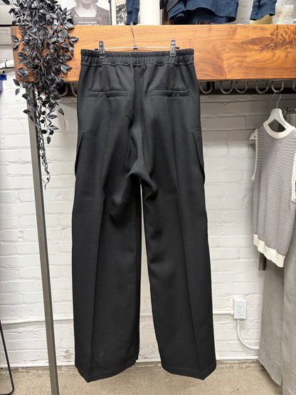 Rick Owens Mainline Black ‘CargoBela’ Black Wide Leg Drawstring Pants