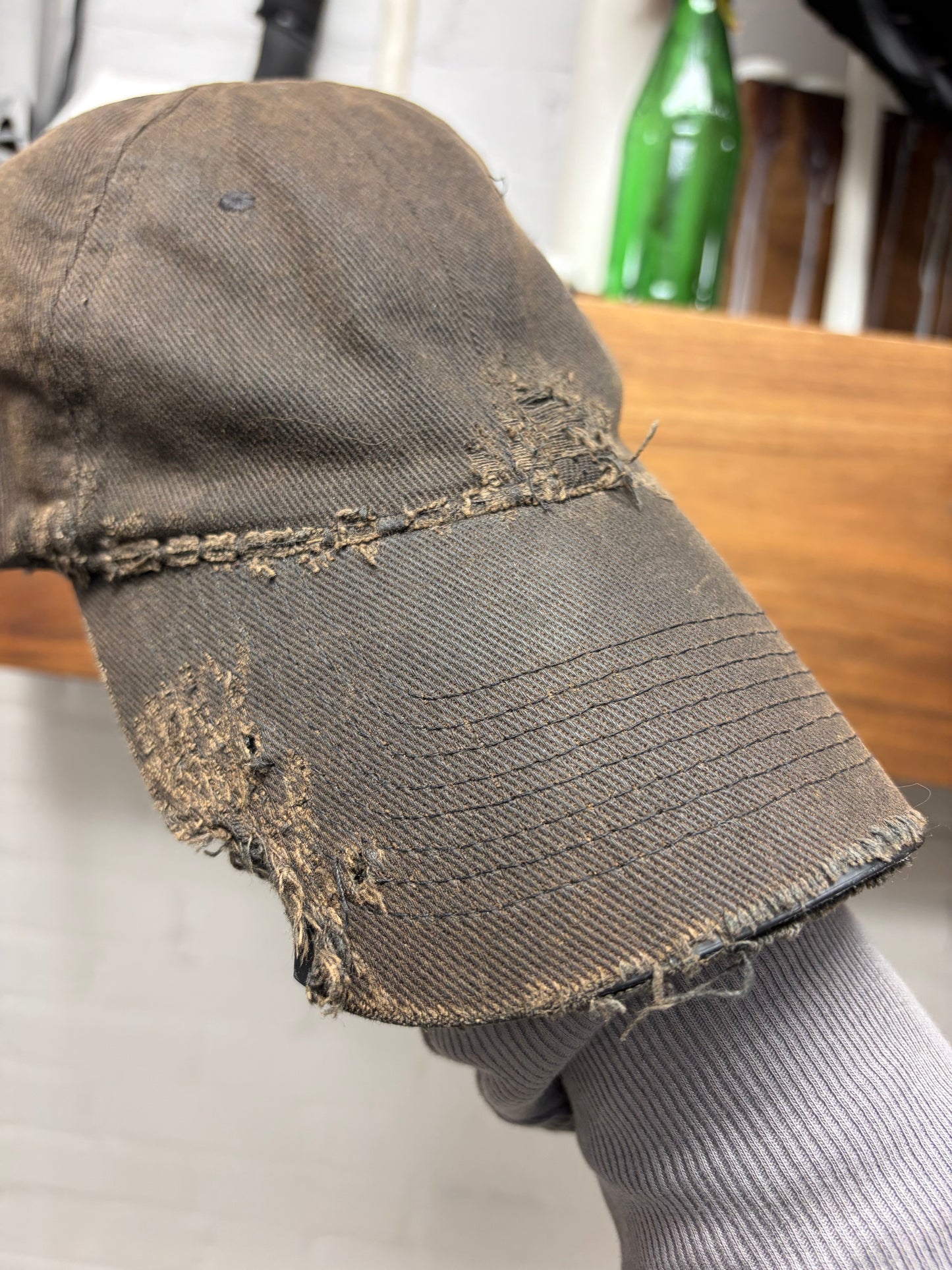 Balenciaga Intentionally Faded Removed ‘Piercing’ Distressed Baseball Cap