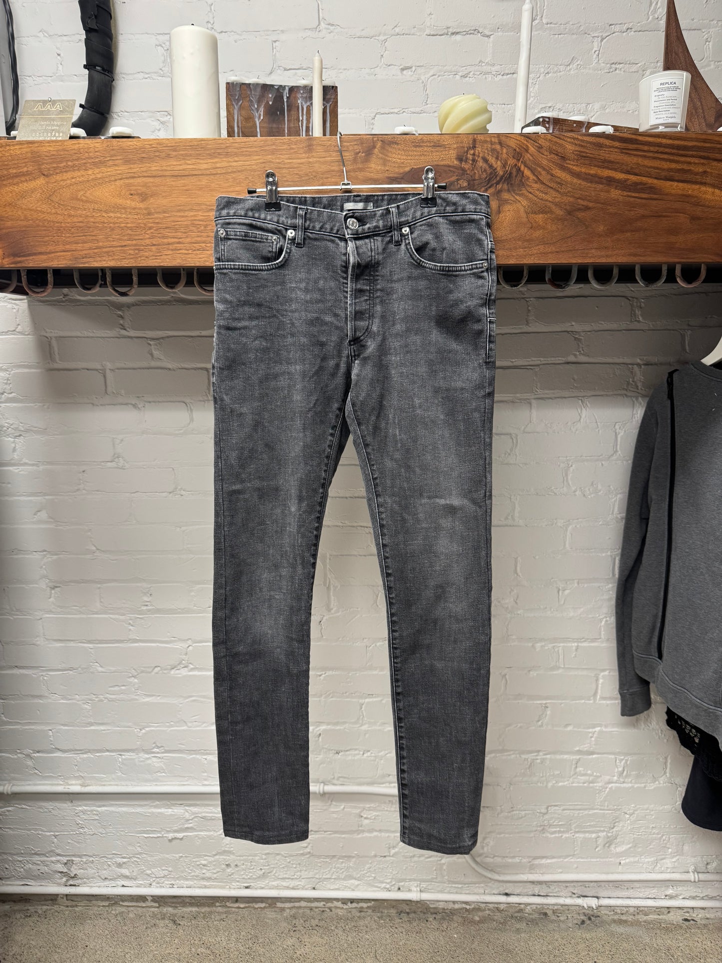 Dior Homme Slim Cut Washed Grey Denim