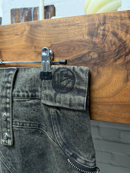 No Faith Studios Washed Fade ‘Heavy Cargo’ Flared Denim