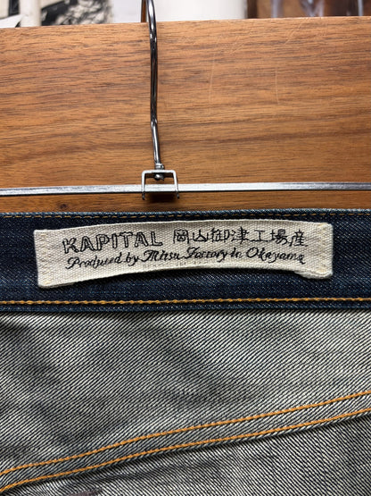 Kapital Raw Indigo Blue Selvedge Skinny Jeans