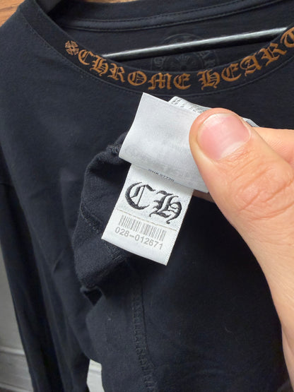 Chrome Hearts Black/Rust ‘Scroll Logo’ Long Sleeve Shirt
