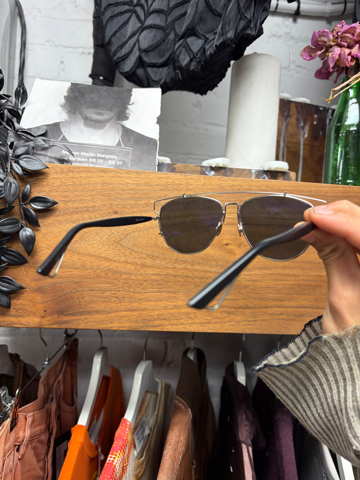 Dior Homme ‘Technologie’ Silver/Black Aviator Sunglasses