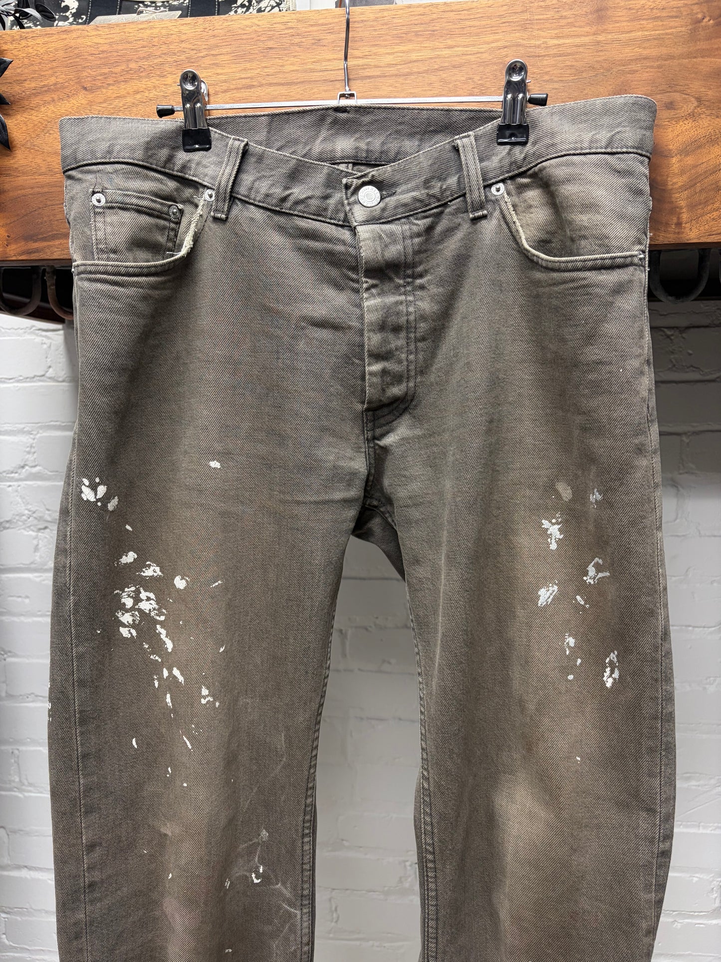 Vintage Helmut Lang Washed Grey ‘Painter’ Bootcut Denim