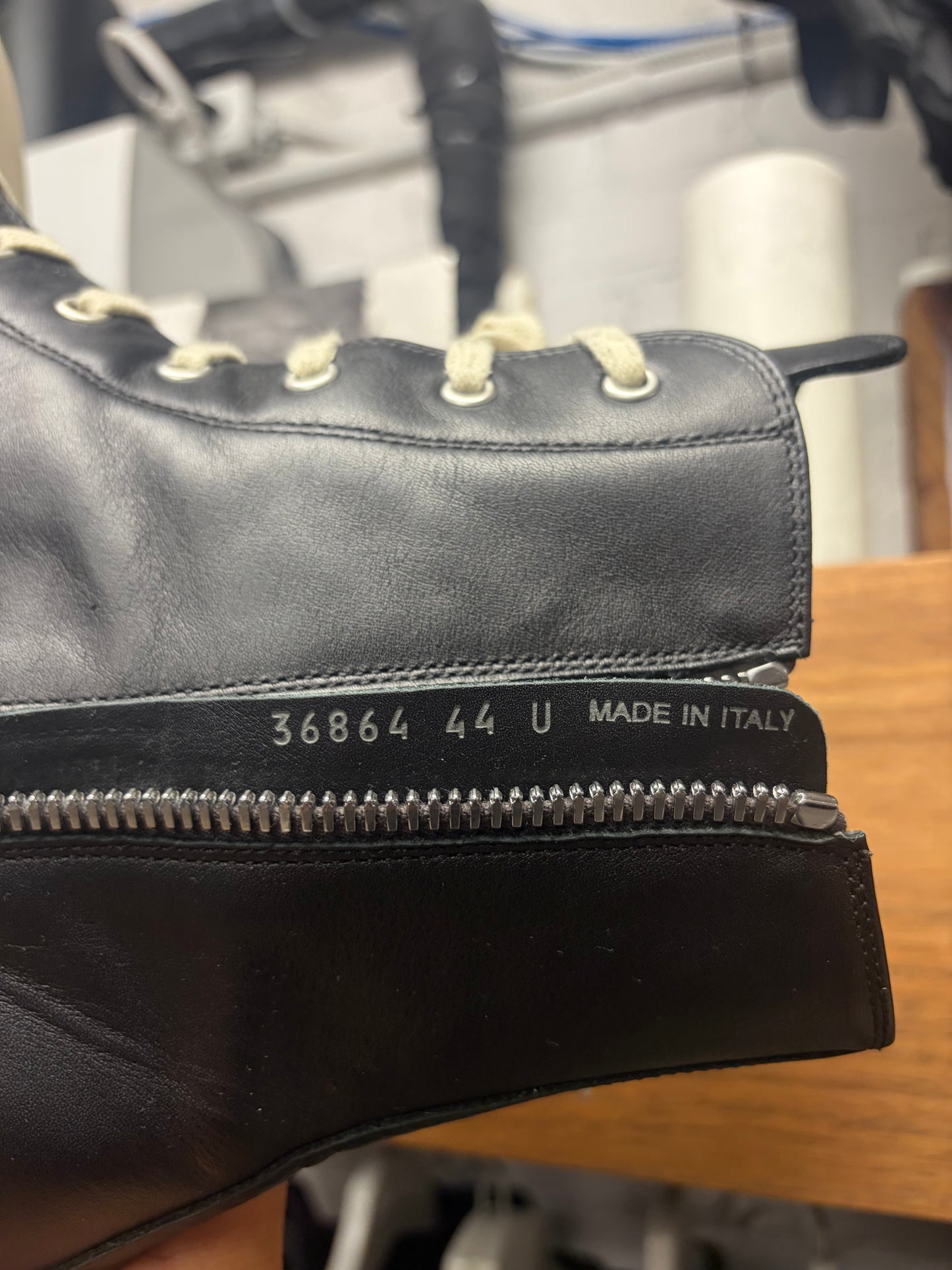Rick Owens Black Leather ‘Ramones’ High Top Sneakers