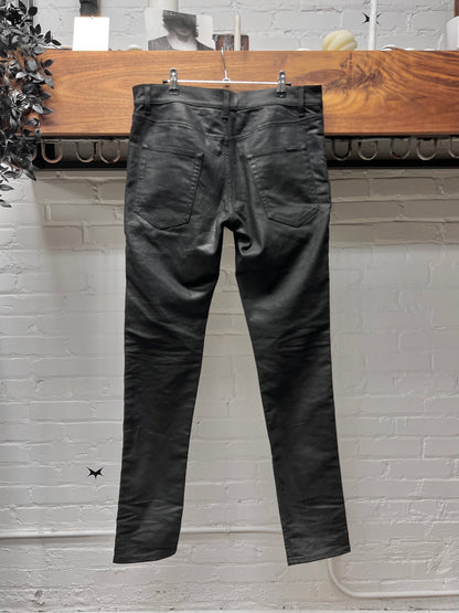 2020 Saint Laurent ‘D02’ Waxed Black Skinny Jeans