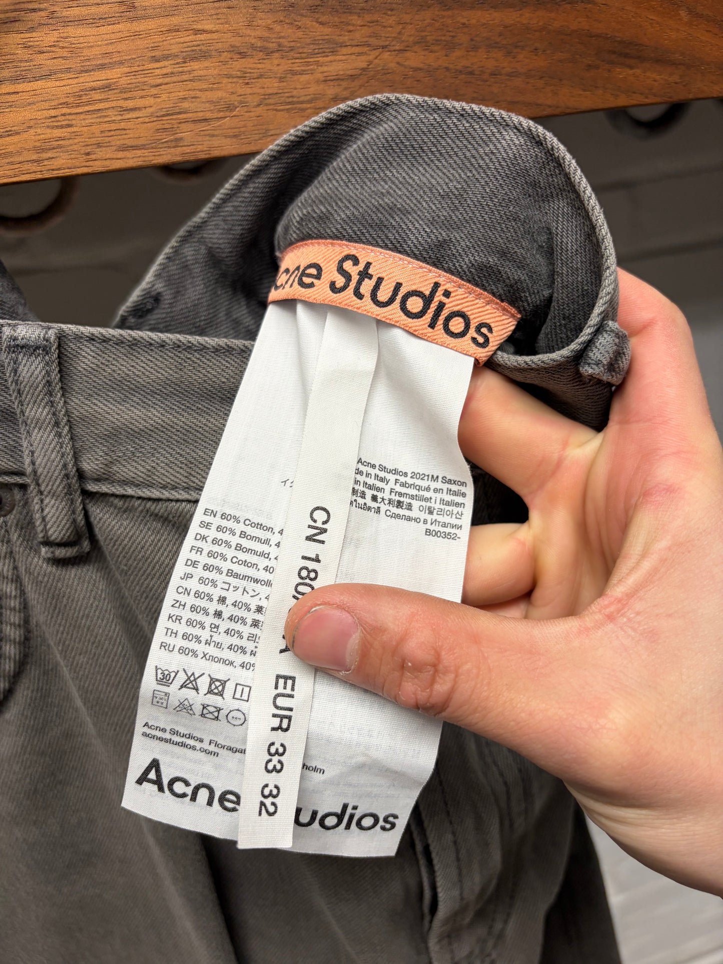 Acne Studios ‘2021’ Grey Wide Leg Denim