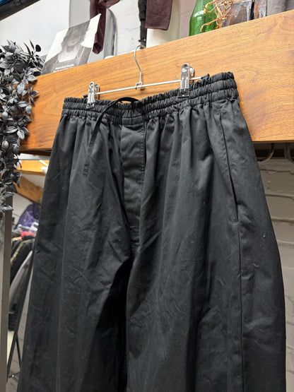 2024 Balenciaga Black Cotton Wide Leg Drawstring Track Pants