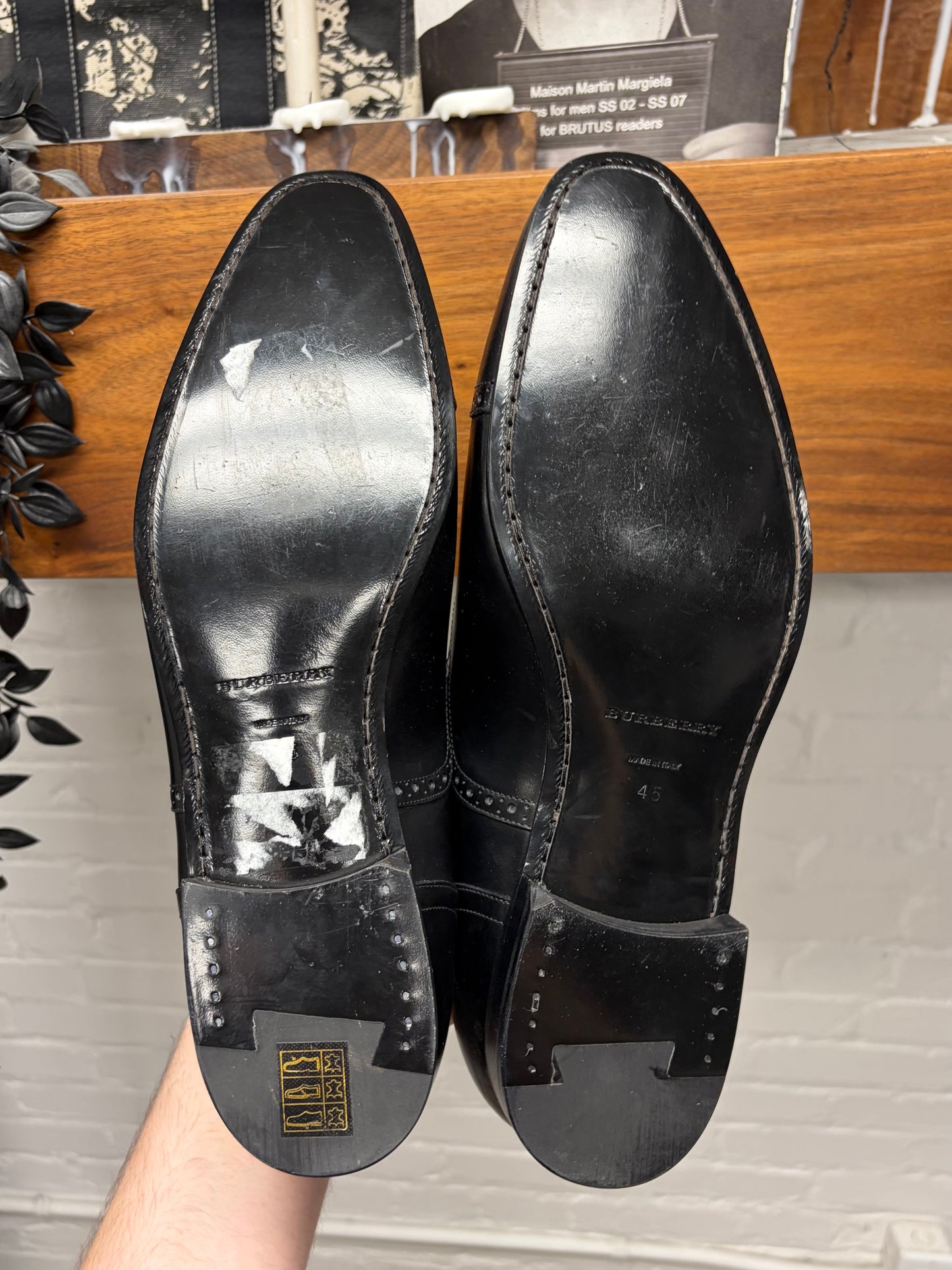 Burberry ‘Brogue’ Polished Black Leather Dress Shoes