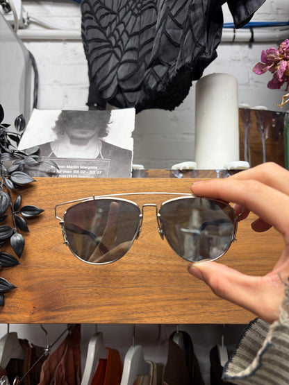 Dior Homme ‘Technologie’ Silver/Black Aviator Sunglasses