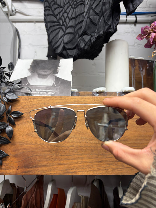Dior Homme ‘Technologie’ Silver/Black Aviator Sunglasses