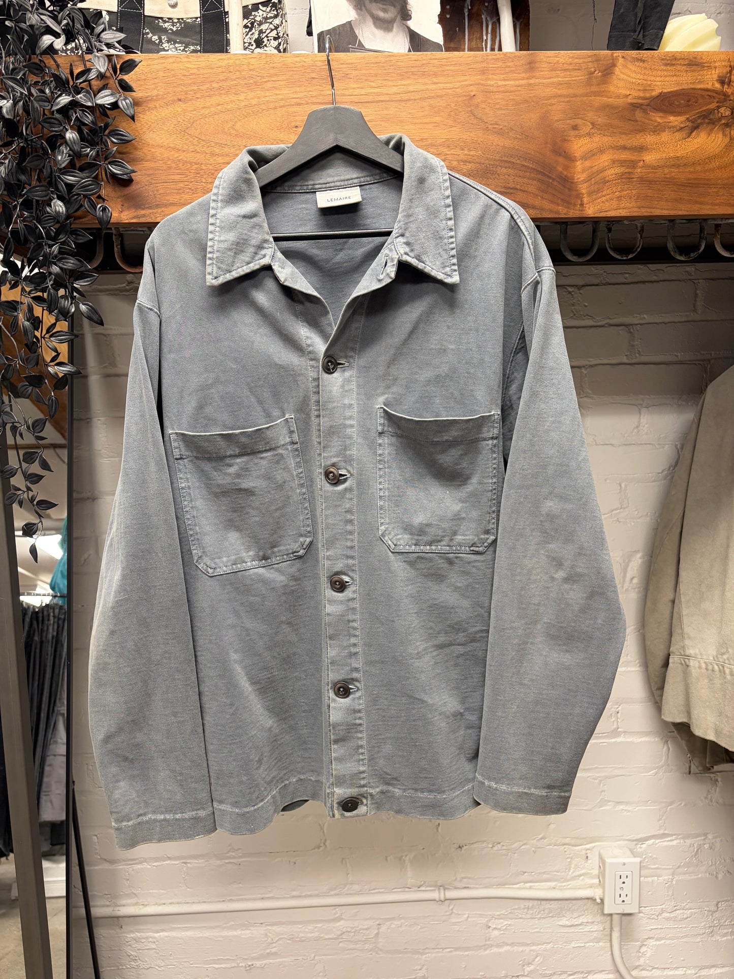 Lemaire ‘50s-60s Inspired’ Faded Grey Workwear Denim Overshirt