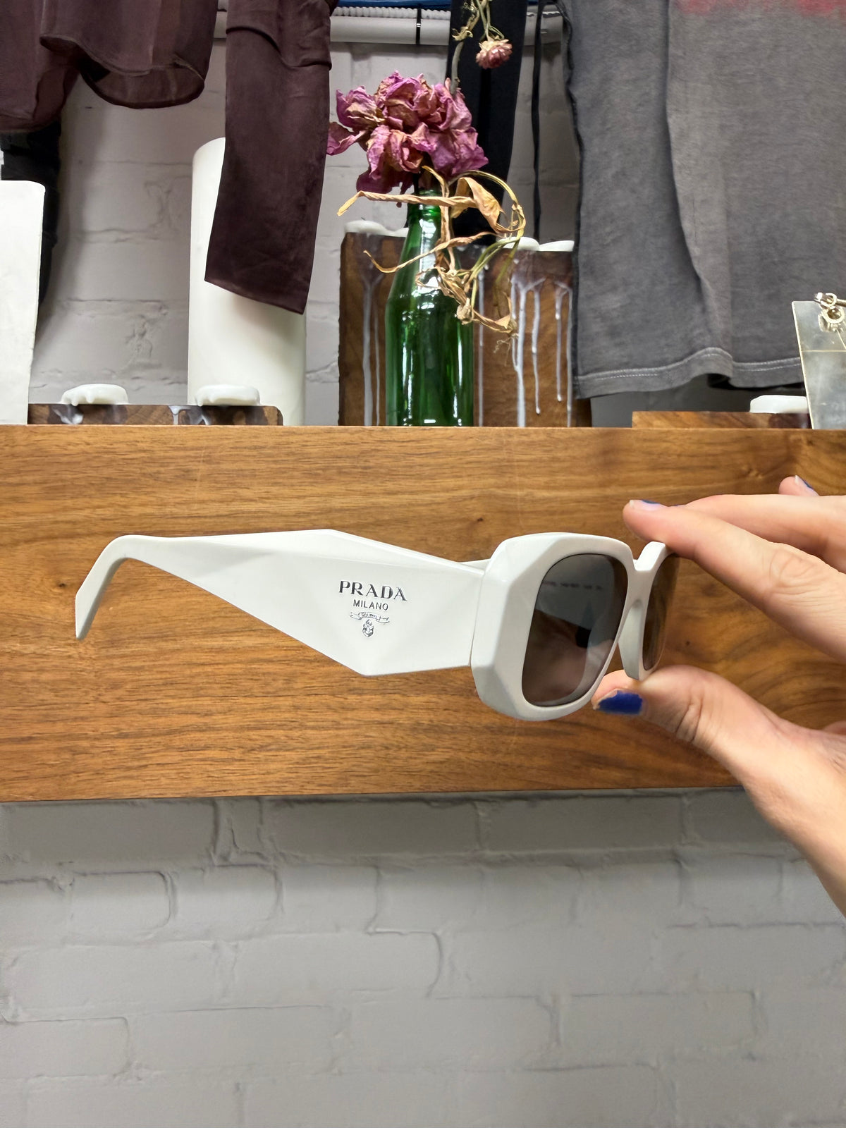 Prada ‘Symbole’ PR 17WS White Acetate Sunglasses