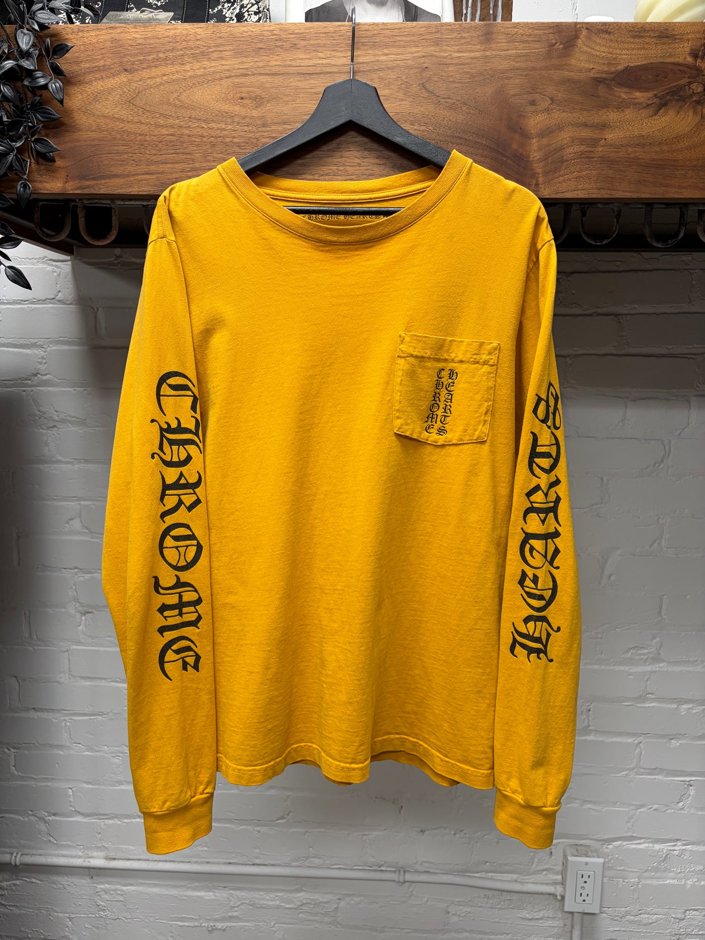 Chrome Hearts Yellow ‘Script Logo’ Long Sleeve Shirt